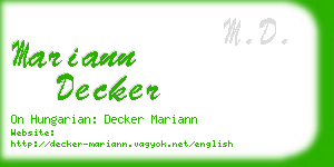 mariann decker business card